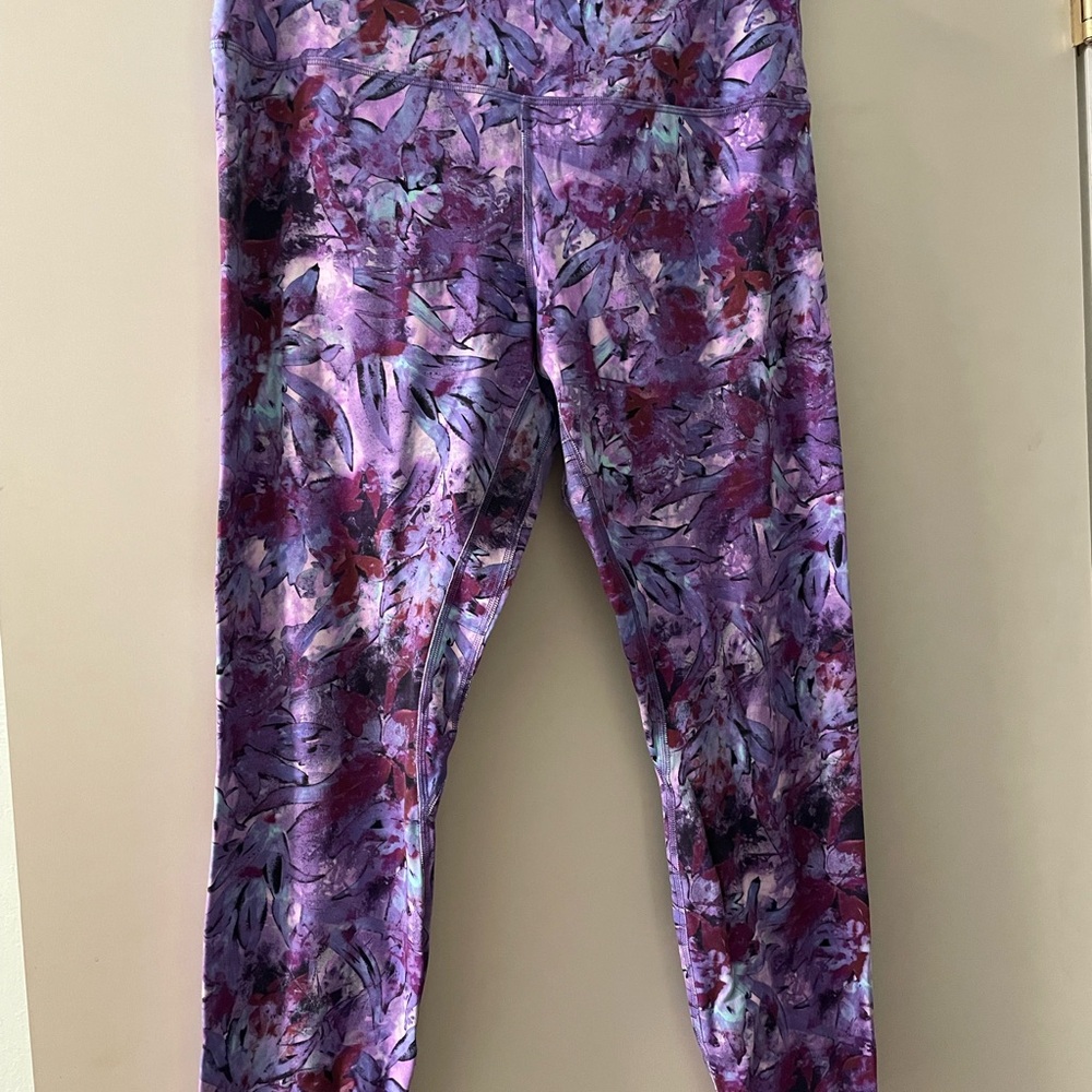 Lululemon iridescent floral purple Leggings - gently used